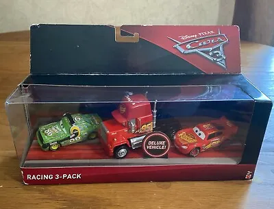 Disney Pixar Cars 3 Racing 3-Pack Lightning McQueen Mack & Chick Hick Free Ship • $17.50