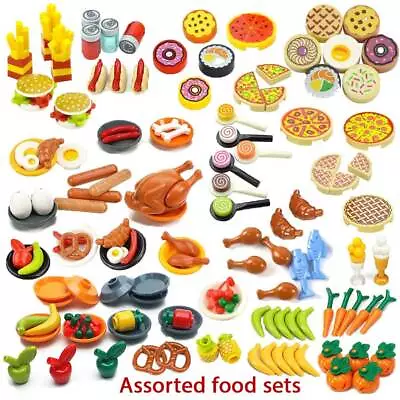 City Food Building Blocks Sets For Lego Pizza Hamburger Fries Cake Cookie Chips • £8.90