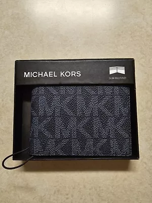 Michael Kors 86F2SMNF5B Jet Set Slim Bifold PVC Leather Black Men's Wallet • $17