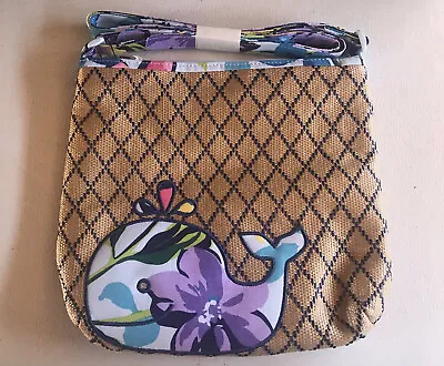 Vera Bradley *MARIAN FLORAL* Straw Beach Crossbody Bag W/Whale Applique NWT • $20