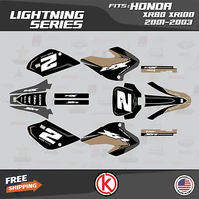 Graphics Kit For HONDA XR80 XR100 (2001-2003) Lightning Series - Tan • $59.99