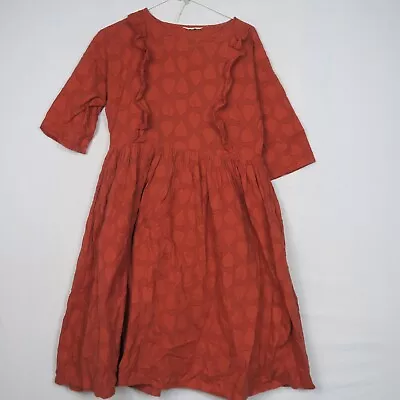 Gorman Womens A-Line Dress 12 Or Small Red Heart Knee Length Ruffle Short Sleeve • $47.99