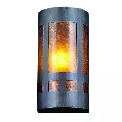 Meyda Lighting 5'W Van Erp Amber Mica Wall Sconce Amber - 23956 • $134.99