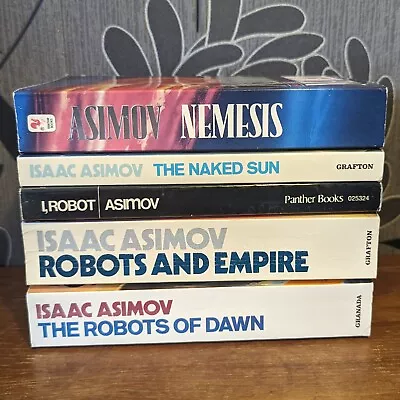 Isaac Asimov Book Bundle X5 Paperbacks Vintage VGC IRobot Nemesis  • £17.99