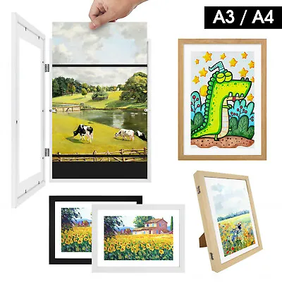 ACA Kids Art Photo Frame Children Project Wooden Artwork Portrait Display A4/A3 • $17.99