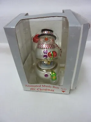 New In Box Mr. Christmas Snowman Music Box Animated Hinged 2006 Deck The Halls • $14.99
