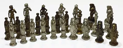 Florence Men Italy Detailed Metal/Brass Roman Chess 27 Piece Set Incomplete • $119