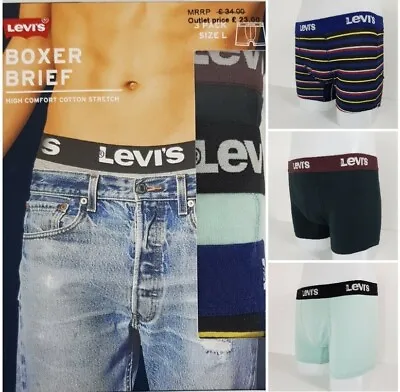 £22.99 • Buy Levis Boxer Breif 3 Pack Size L High Comfort Cotton Stretch Iconic Logo  Rrp £34