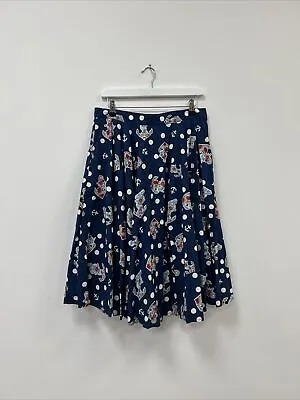 Hell Bunny Oceana Sailor 50's Style Swing Navy Blue Skirt Size L • £20