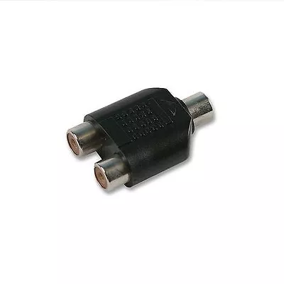 3.5mm Jack Mono Female To 2 RCA Female Twin Phono Y Splitter Adapter Connector • £2.59