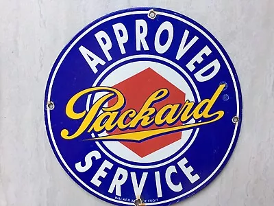Packard Service Porcelain Metal Sign 12” Gas & Oil Garage Gas Station Sign • $106