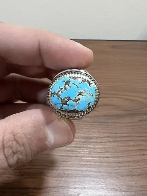 Professional Handmade Natural Persian Turquoise 925 Sterling Silver Men Ring27GR • $275