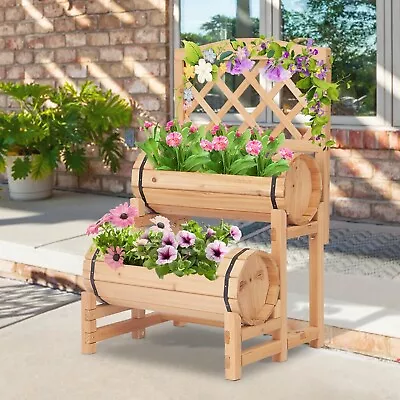 Raised Garden Bed Planter Box With Climbing Trellis Vegetable Flower Herb Vines • $65.99