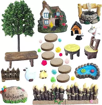 Fairy Garden Accessories Fairies Kit 32pcs Miniature Fairy Garden Ornament • £17.45