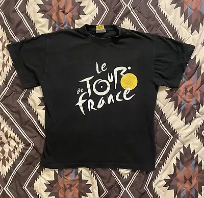 Vintage Le Tour De France Graphic T Shirt Cycling Short Sleeve Adult Size Small • $19.99