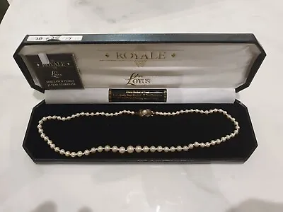 Royale By Lotus Simulated Pearl Necklace 20 Inch 925 Silver Fittings • £33.99