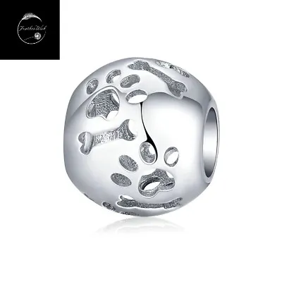 Genuine Sterling Silver 925 I Love My Puppy Dog Animal Family Love Bead Charm • £15.49