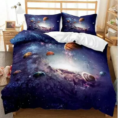 $16.78 • Buy 3D Planet Galaxy Star Bedding Set Doona Quilt Cover Duvet Cover Pillow Case 