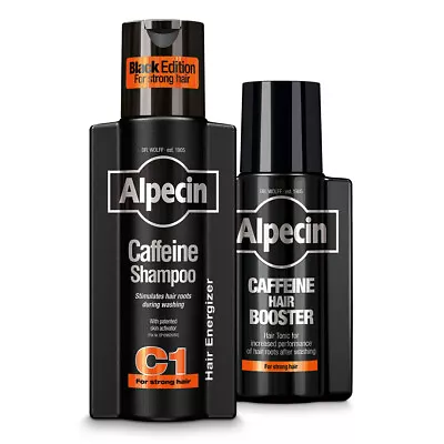 Alpecin C1 Shampoo Black 250ml And Caffeine Hair Booster 200ml Tonic Set • £19.98