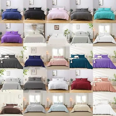 100% Cotton/Bamboo/Microfibre Quilt Cover Set Soft Luxury Q/K/Super King Bed AU • $36.99