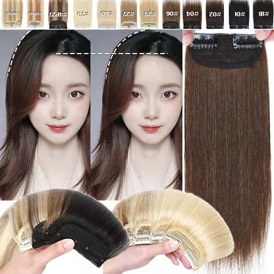 Short Hair Pad Clip In Top/Side Real Remy Human Hair Extensions One Piece Brown • $13.88