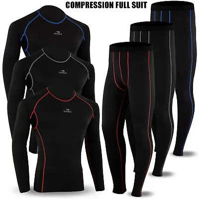 £19.99 • Buy Winter Thermal Mens Compression Base Layer Under Full Suit Tights Pant Shirt Set