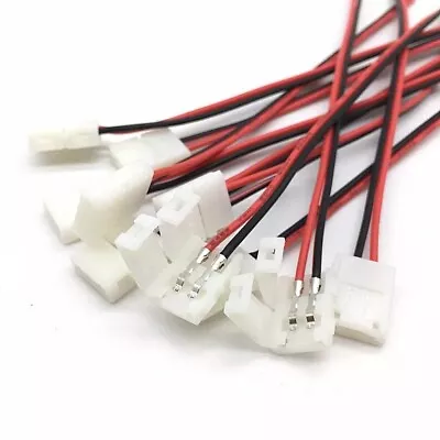 10pc Led Strip Light Connector Smd 5050 5630 Single 2wire 10mm Pcb Board Adapter • $12.07