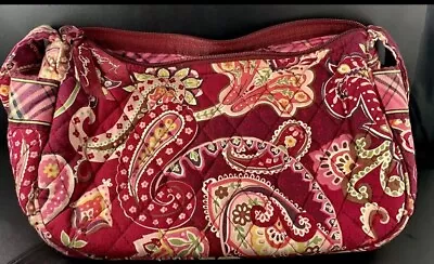 VERA BRADLEY Hobo Travel Tote Purse PICADILLY PLUM Paisley Pink WRISTLET Pouch • $10