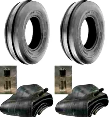 TWO 3.50-6 Tri-Rib 3-Rib Three Rib Front Tires & Tubes-4PR Heavy Duty • $65.98