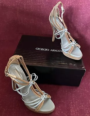 £324.67 • Buy Giorgio Armani $725 Suede And Leather Pumps Shoes Sandals Size 35 - New - Nib -