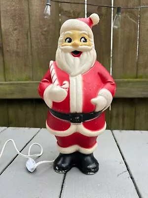 Lidco 1960’s Vintage Blow Mold Santa With Candy Cane 13.5  Christmas Blowmold • $39.99