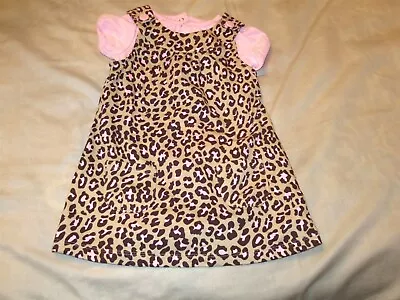 24 Mos Girls NWT New 2Pc Carters Leopard Jumper Dress & Pink Bodysuit Cotton Set • $8