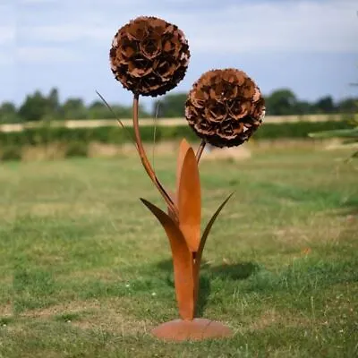 Dual Flower Rustic Garden Sculptures In Three Sizes • £212.50