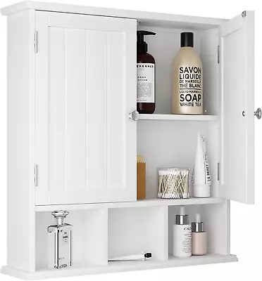Medicine Cabinet With 2 Doors Bathroom Wall Cabinet Grey Over The Toilet Storage • $93.99