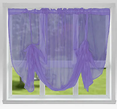 Voile Tie Blinds 59  Wide Or 87  Wide ~ Net Curtains & Slot Top Voile Panels • £7.25