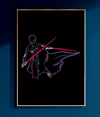 Star Wars Asajj Ventress Poster Clone Wars Print Dark Side The Bad Batch Art  • $28.99