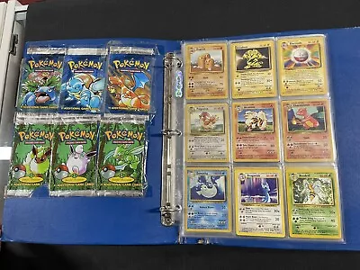 Pokemon Card Original Folder Complete X86 Non Holo 1999 Base Set 17-102 All Rare • $66