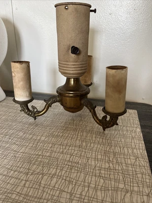 $44.99 • Buy Antique Floor Lamp 3 Arm 4 Light Cluster Porcelain Socket Art Deco Restore Part
