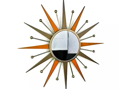 Starburst Wall Mirror 22  Atomic Retro Gold Vintage George Nelson Sunburst Style • $185