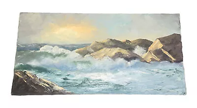 California Coastal Seascape Realism Luminous Vintage Oil Painting • $179.50