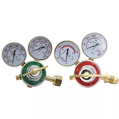 Dual Welding Gas RegulatorsOxygen (CGA-540) And Acetylene (CGA-510) Combo Brass • $56.99