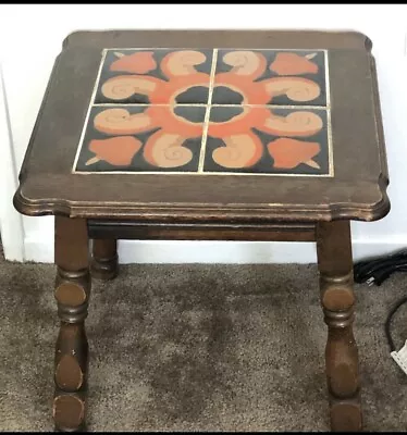 Catalina California Or Mission Arts & Crafts Style Spanish Tile Top Side Table • $299