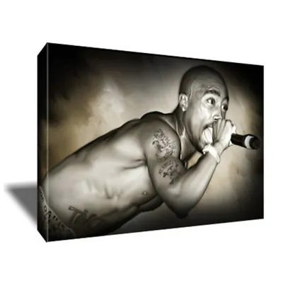 2PAC TUPAC Hip Hop Rap Icon Poster Photo Painting Artwork On CANVAS Wall Art • $48