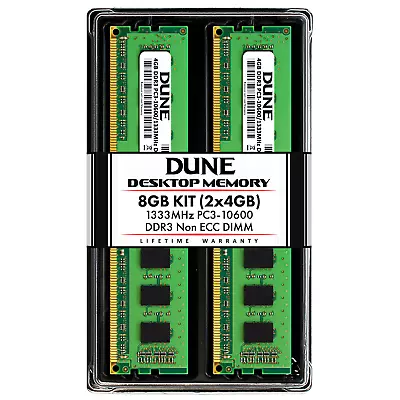 Dune 8GB 2 X 4GB PC3-10600 Desktop DDR3 1333 MHz 240-Pin DIMM Memory RAM 8G 4G • $17.98