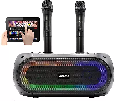 £64 • Buy Vocal-Star Portable Karaoke Machine With LED Light Effects, 2 Wireless Microphon