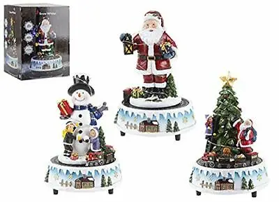 Light Up Musical Christmas Scene & Train Beautifully Painted Resin Ornament Gift • £29.95