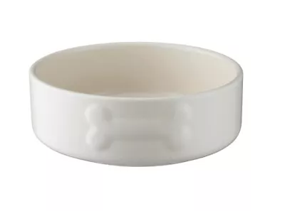 Cream Mason Cash Pet Dog Bowl Small Animal Water Food Dish Embossed Bone 15cm • £8.89