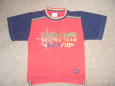 £0.65 • Buy Boys Navy Blue And Red T -shirt  Sailing Theme  Roomy Age 3 - 4 Years