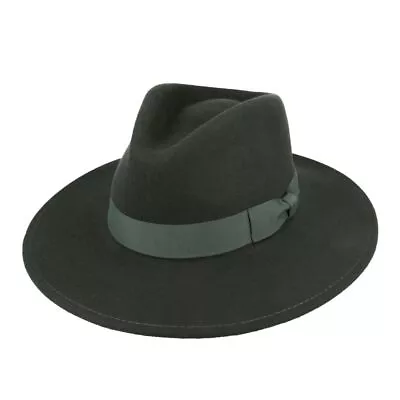 Premium Vintage Fedora Felt Hat Cowboy Wide Brim Brimmed Felt Hat Crushable • £44.99