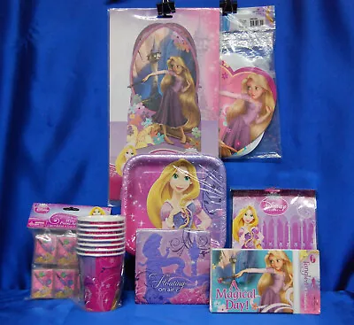 Tangled Party Set # 8 Rapunzel  Centerpiece Banner Plates Napkins Invites • £28.90